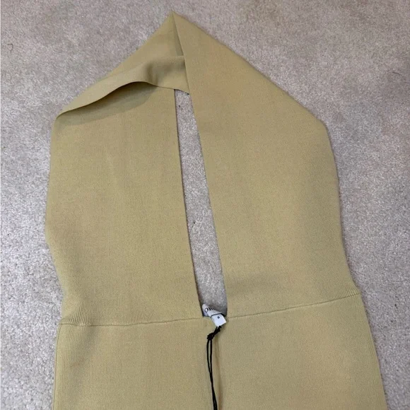 NWT WeWoreWhat Viscose Nylon Halter Neck Midi Dress in Tan Size S - Picture 8 of 11